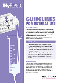 HyFIBER usage guidelines for enteral use 