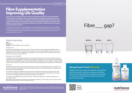 Fibre Supplementation Improving Life Quality